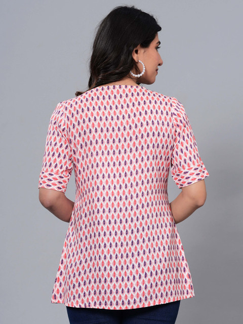 BAESD Geometric Print Round Neck Maternity A-Line Top - Image 4