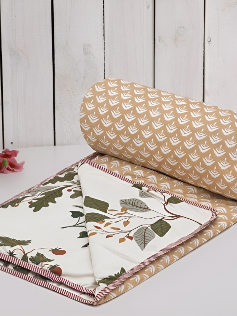 RRC Cream-Coloured Floral Polycotton 4 Pieces Double King Regular Bedding Set - Image 7