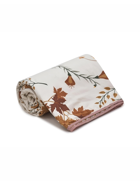 RRC Cream-Coloured Floral Polycotton 4 Pieces Double King Regular Bedding Set - Image 4