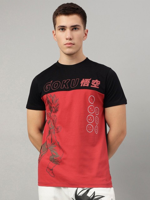 Free Authority Men Cotton Dragon Ball Z Anime Printed Round Neck T-shirt