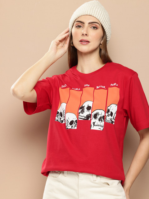 Difference of Opinion Women Graphic Printed Oversized T-shirt