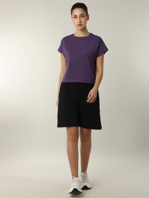 Amante Round Neck Extended Sleeves Cotton T-shirt - Image 5