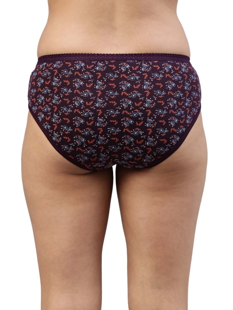 Feelings Pack Of 3 Assorted Floral Printed Cotton Mid-Rise Anti Microbial Hipster Briefs - Image 5