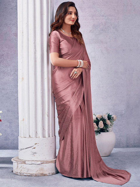 Mitera Embellished Beads and Stones Satin Saree - Image 2