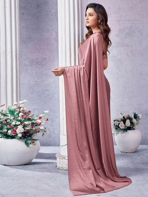 Mitera Embellished Beads and Stones Satin Saree - Image 4