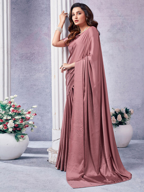 Mitera Embellished Beads and Stones Satin Saree - Image 3