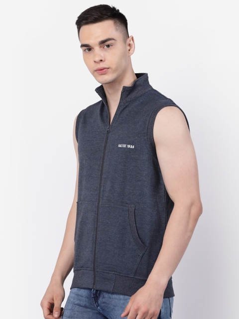 Kalt Mock Collar Sleeveless Zipper Fleece Front-Open Sweatshirt - Image 3