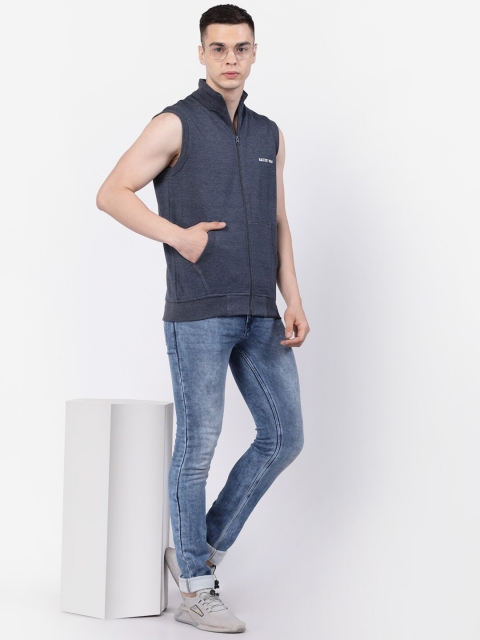 Kalt Mock Collar Sleeveless Zipper Fleece Front-Open Sweatshirt - Image 5