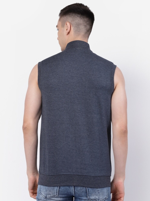 Kalt Mock Collar Sleeveless Zipper Fleece Front-Open Sweatshirt - Image 4