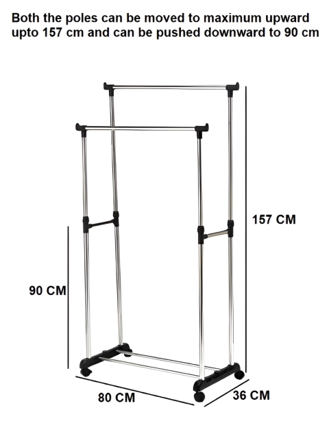 KriShyam Steel Double-Pole Clothes Hanger Stand - Image 6