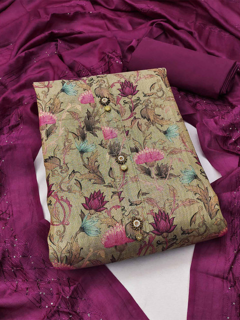 Peachmode Floral Printed Unstitched Dress Material