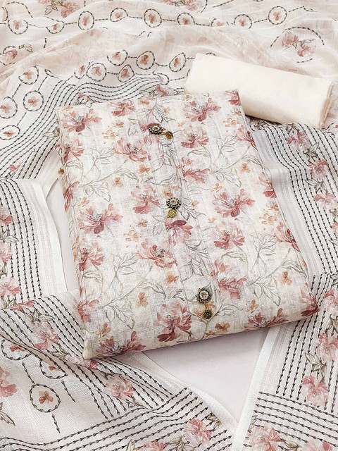 Peachmode Printed Linen Unstitched Dress Material