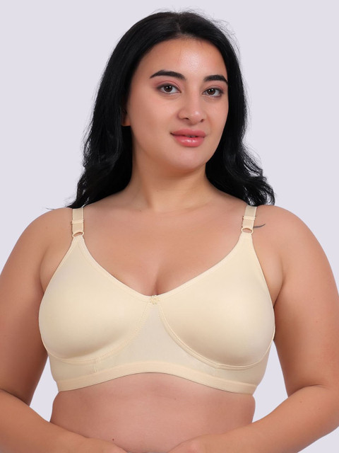 Fabme Full Coverage Non Padded Non-Wired Plus Seamless Cotton Everyday Bra-All Day Comfort