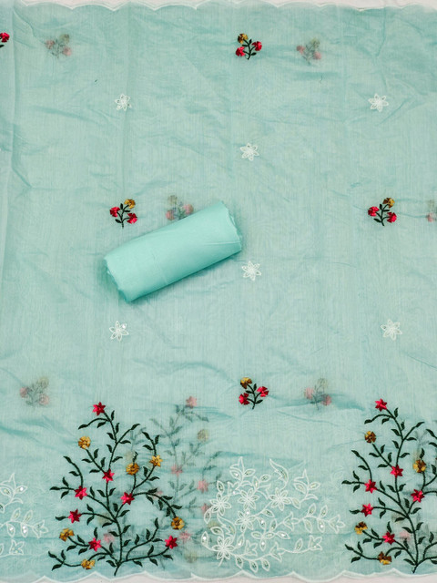 LeeliPeeri Designer Embroidered Unstitched Dress Material - Image 4
