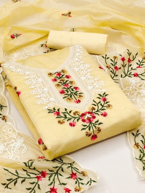 LeeliPeeri Designer Embroidered Unstitched Dress Material - Image 2