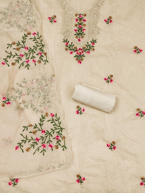 LeeliPeeri Designer Embroidered Unstitched Dress Material - Image 3