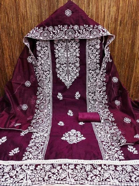 LeeliPeeri Designer Embroidered Unstitched Dress Material