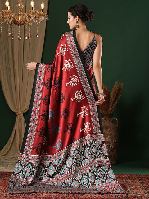 Anouk Ethnic Motifs Pure Crepe Saree - Image 3