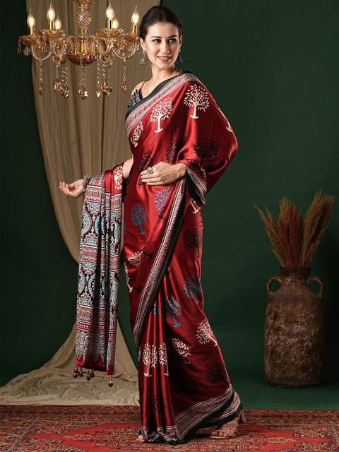 Anouk Ethnic Motifs Pure Crepe Saree - Image 2