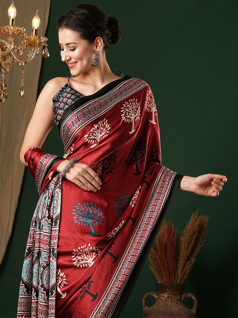 Anouk Ethnic Motifs Pure Crepe Saree - Image 4