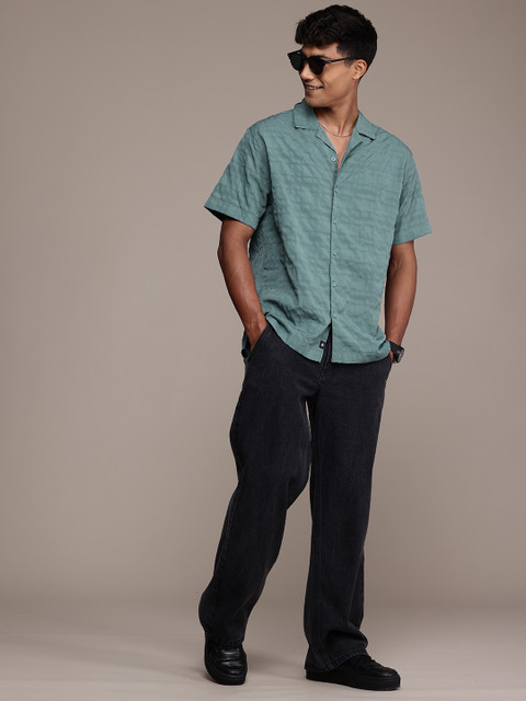 WROGN Seersucker Cuban Collar Casual Shirt - Image 5