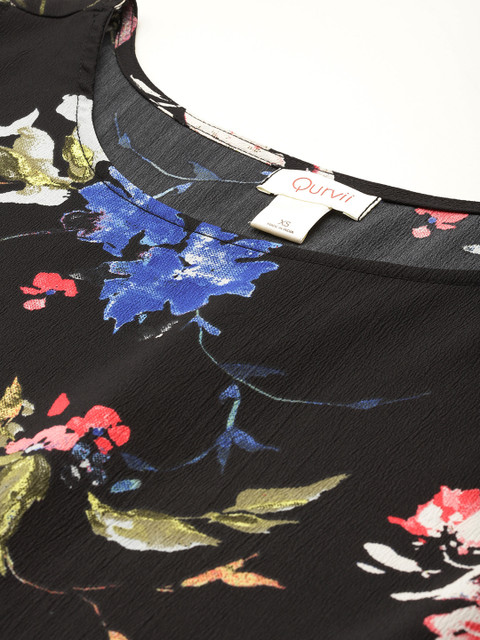 Qurvii Floral Print A-Line Maxi Dress - Image 2