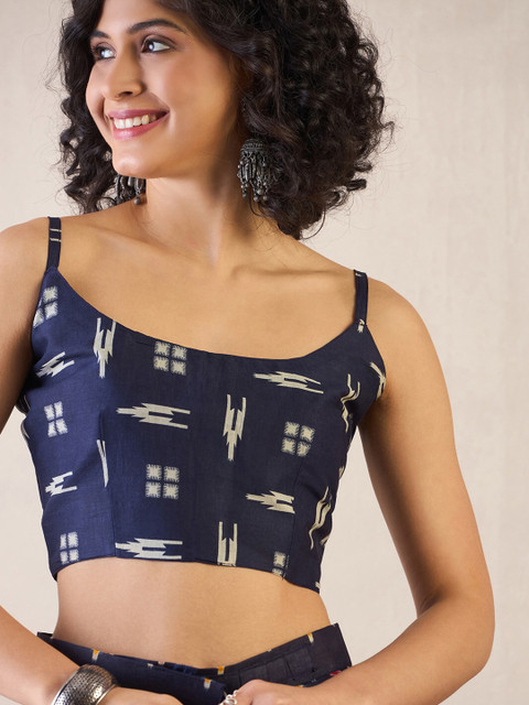 Saree mall Ethnic Motifs Poly Cotton Ready to Wear Ikat Sarees - Image 7