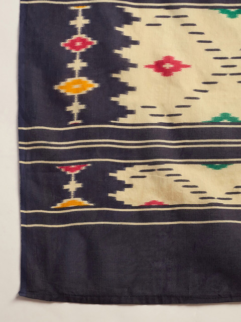 Saree mall Ethnic Motifs Poly Cotton Ready to Wear Ikat Sarees - Image 6