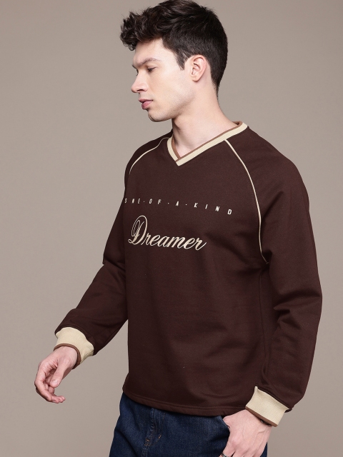 WROGN Typography Printed V-Neck Oversized Sweatshirt - Image 3