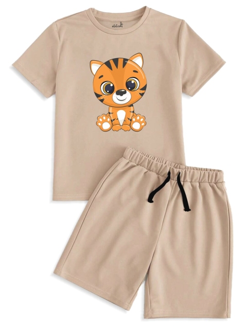 x2o Kids Printed Pure Cotton T-shirt With Shorts - Image 3