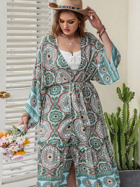 JC Mode Floral Printed Longline Straight Shrug - Image 5