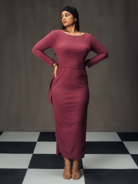 Lea Clothing Co. Crepe Sheath Maxi Dress