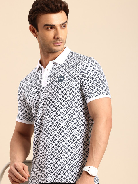 Being Human Geometric Printed Polo Collar Pure Cotton T-shirt