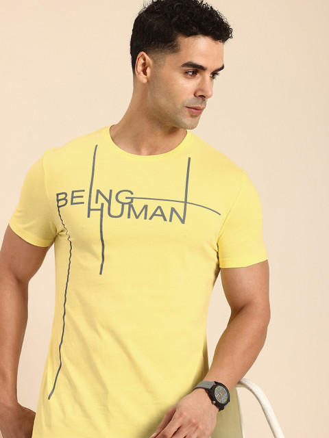 Being Human Brand Logo Printed Pure Cotton T-shirt