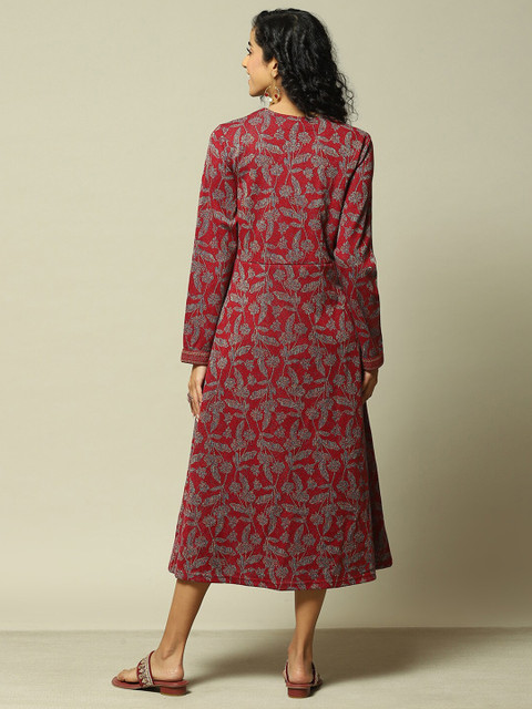 Rangriti V Neck Long Sleeves Floral Print Midi Dress - Image 5