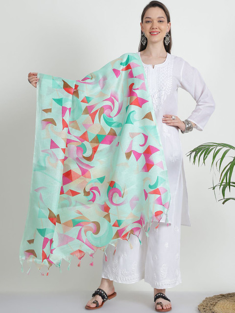 LOOM LEGACY Printed Tasselled Dupatta