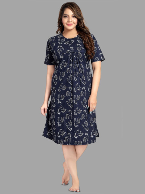 Fabme Printed Maternity Nightdress