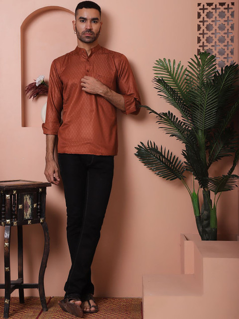 Jompers Men Cotton Woven Design Self design Kurta - Image 6