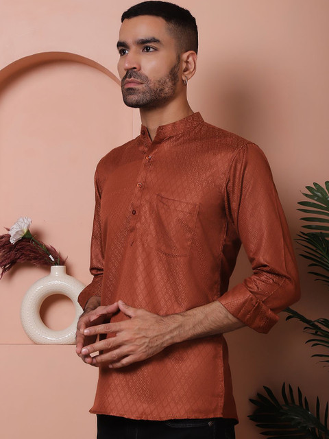 Jompers Men Cotton Woven Design Self design Kurta - Image 4