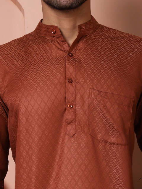 Jompers Men Cotton Woven Design Self design Kurta - Image 2