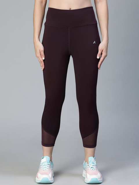 ATHLISIS Women Solid High-Rise Tights With Dry Fit Technology