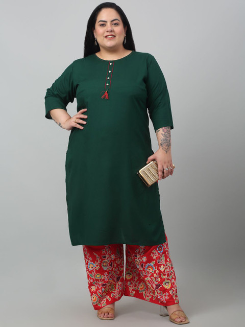 Trend Level Women Floral Printed Knitted Ethnic Palazzos - Image 4