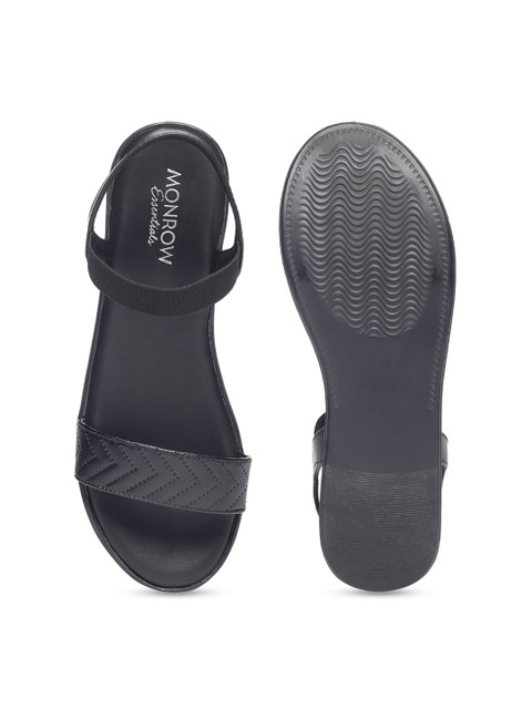 Monrow Textured Open Toe Flatform Heels - Image 5