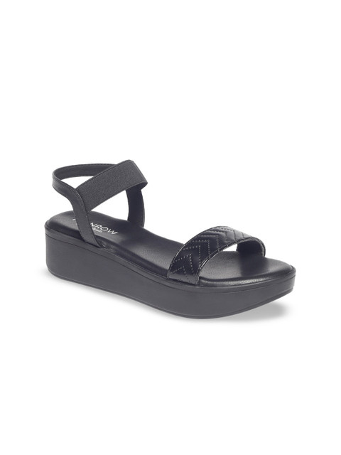 Monrow Textured Open Toe Flatform Heels - Image 2