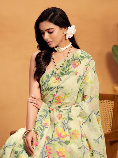 KALINI Floral Pure Cotton Kota Saree