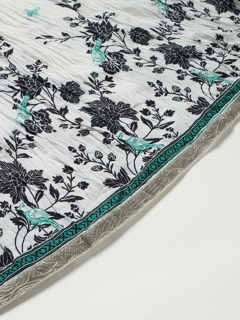 ZRI Pure Cotton Cambric Floral Printed Flared Maxi Skirt - Image 7