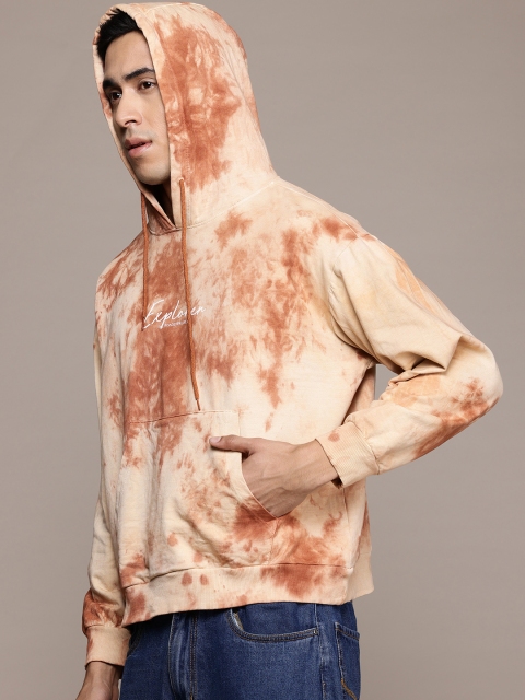 The Roadster Lifestyle Co. Tie-Dye Printed Hooded Sweatshirt - Image 3
