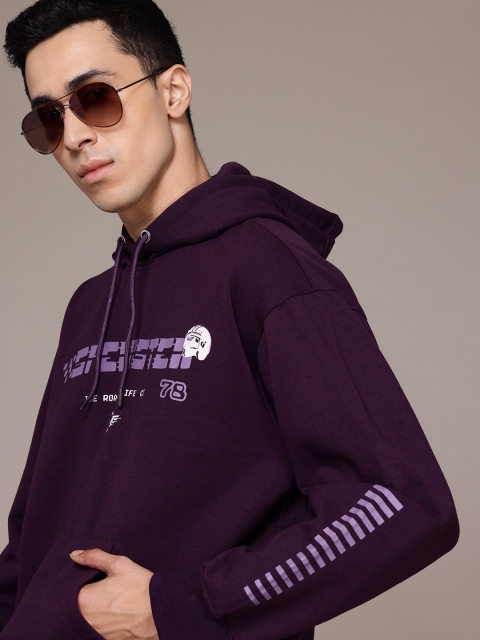 The Roadster Lifestyle Co. Printed Hooded Relaxed Sweatshirt