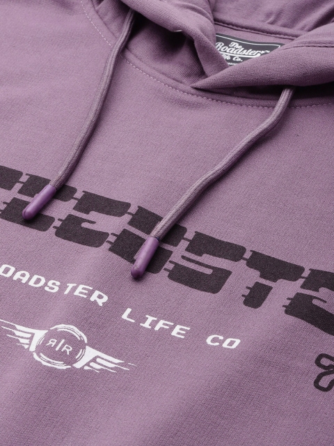 The Roadster Life Co. Typography Printed Relaxed Fit Hooded Pullover Sweatshirt - Image 2