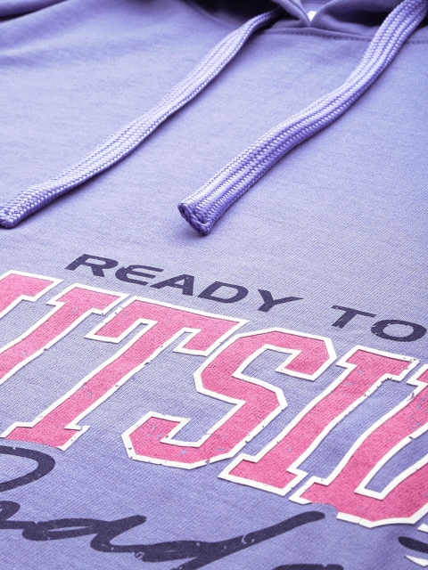 The Roadster Life Co. Typography Printed Hooded Relaxed Fit Sweatshirt - Image 2